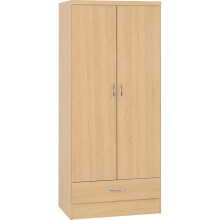 (2 Door 1 Drawer Wardrobe) Nevada Bedroom Furniture Range - Sonoma Oak Effect