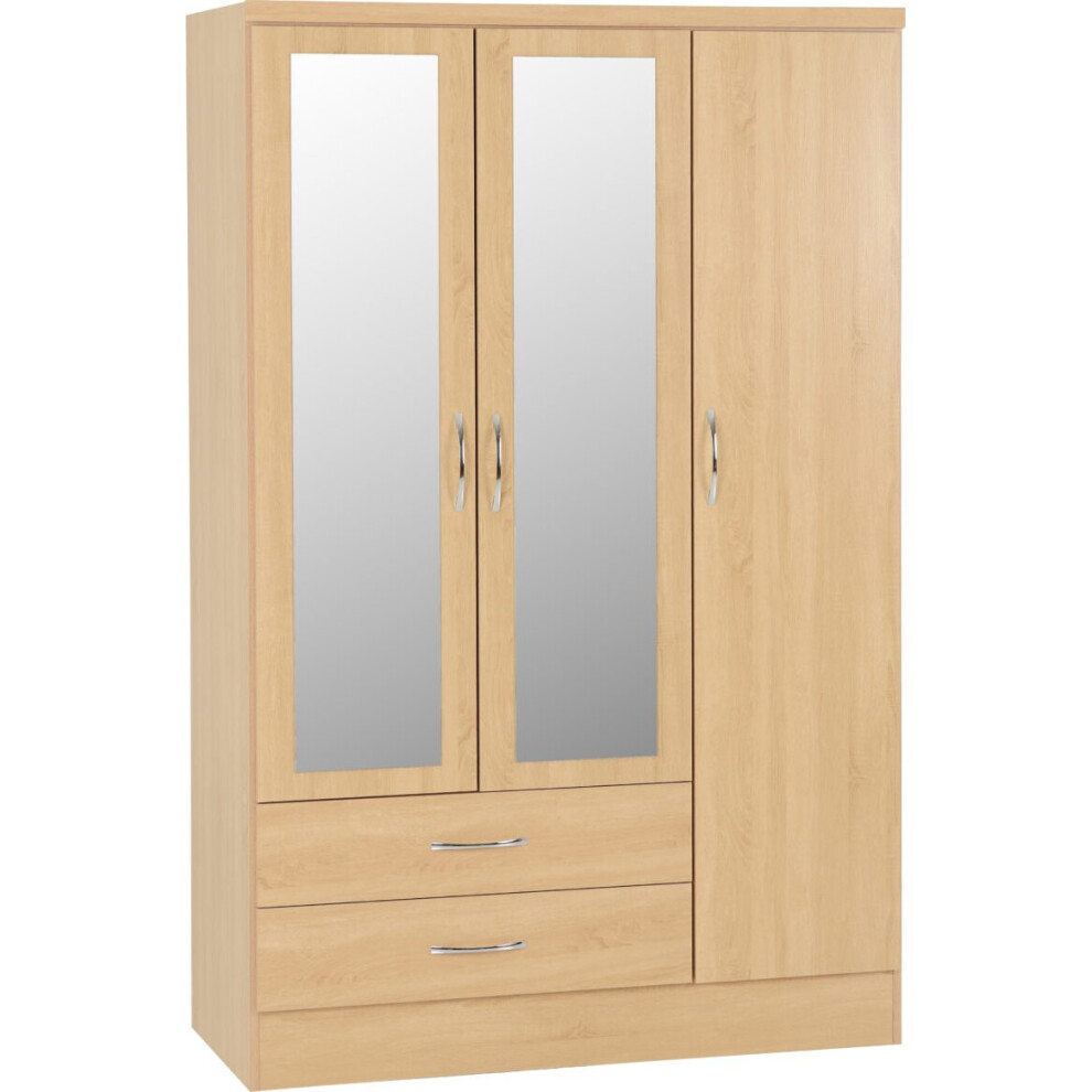 (3 Door 2 Drawer Wardrobe) Nevada Bedroom Furniture Range - Sonoma Oak Effect