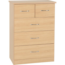 (3+2 Drawer Chest) Nevada Bedroom Furniture Range - Sonoma Oak Effect