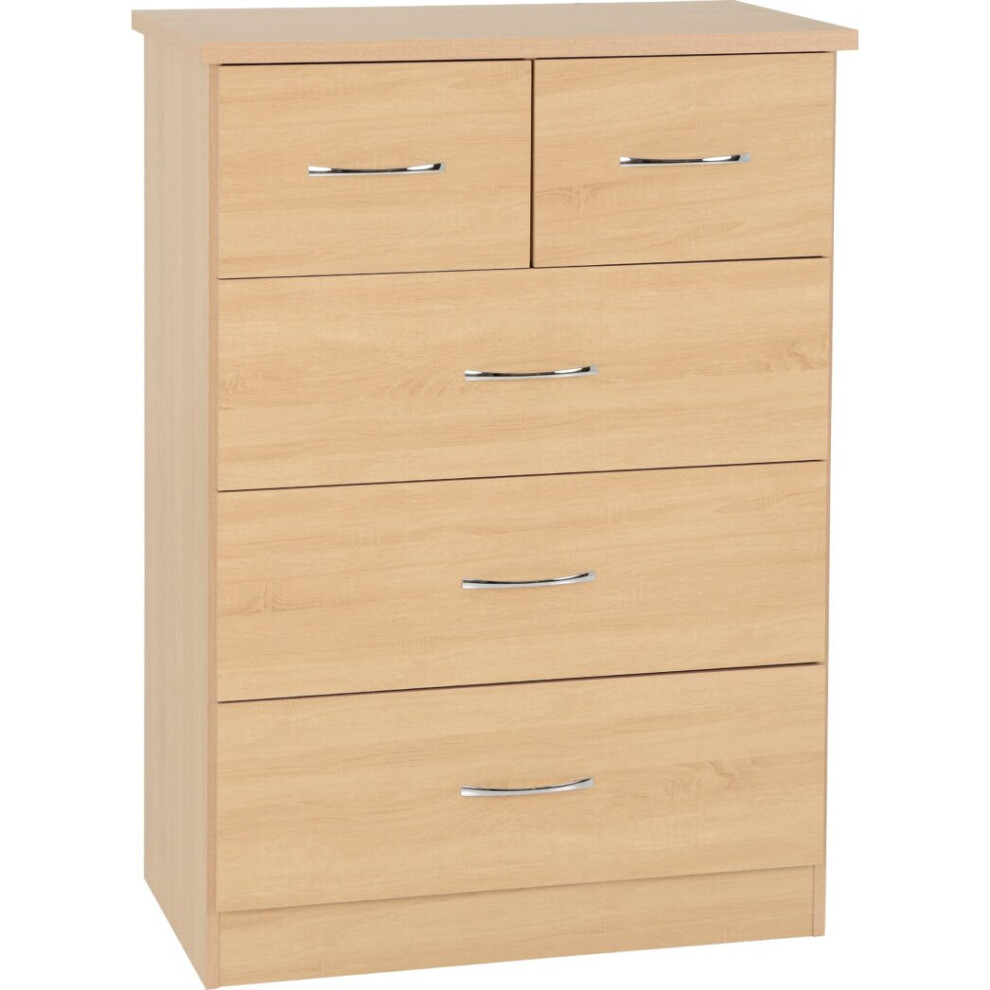 Seconique (3+2 Drawer Chest) Nevada Bedroom Furniture Range - Sonoma Oak Effect
