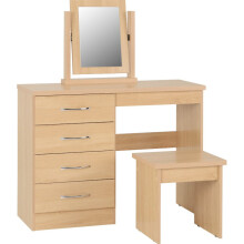 (4 Drawer Dressing Table) Nevada Bedroom Furniture Range - Sonoma Oak Effect