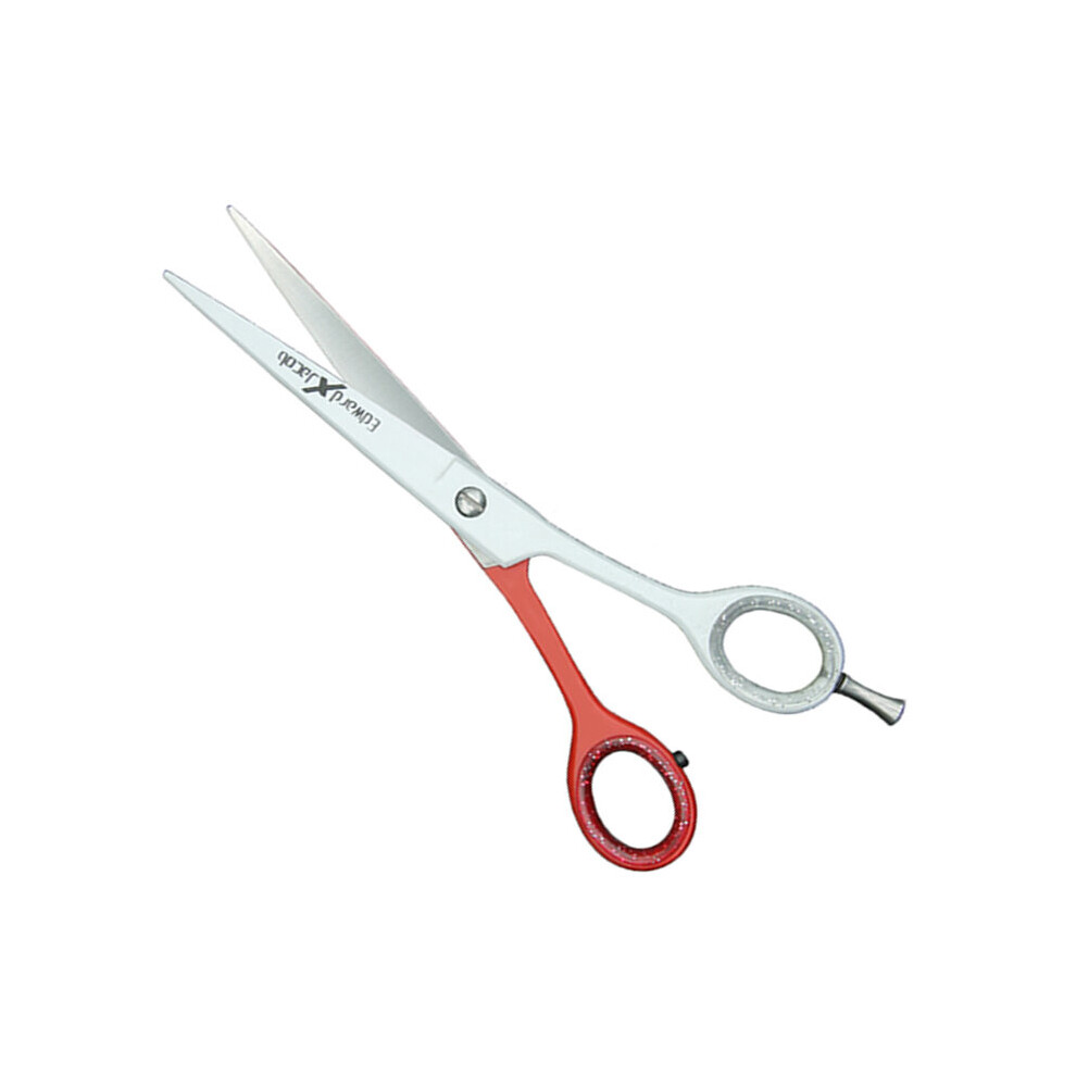Edward X Jacob Red/White Exj - Hairdressing Grooming Hair Cutting Styling Barbers Scissors & Shears - & - 7"
