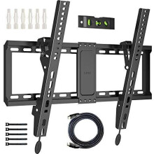 BONTEC TV Wall Mount for Most 37-70 Inch LED LCD Plasma Flat Curved TVs, Tilt TV Wall Bracket with Max. VESA 600x400mm, Up to 60kg, Bubble Level, 1.