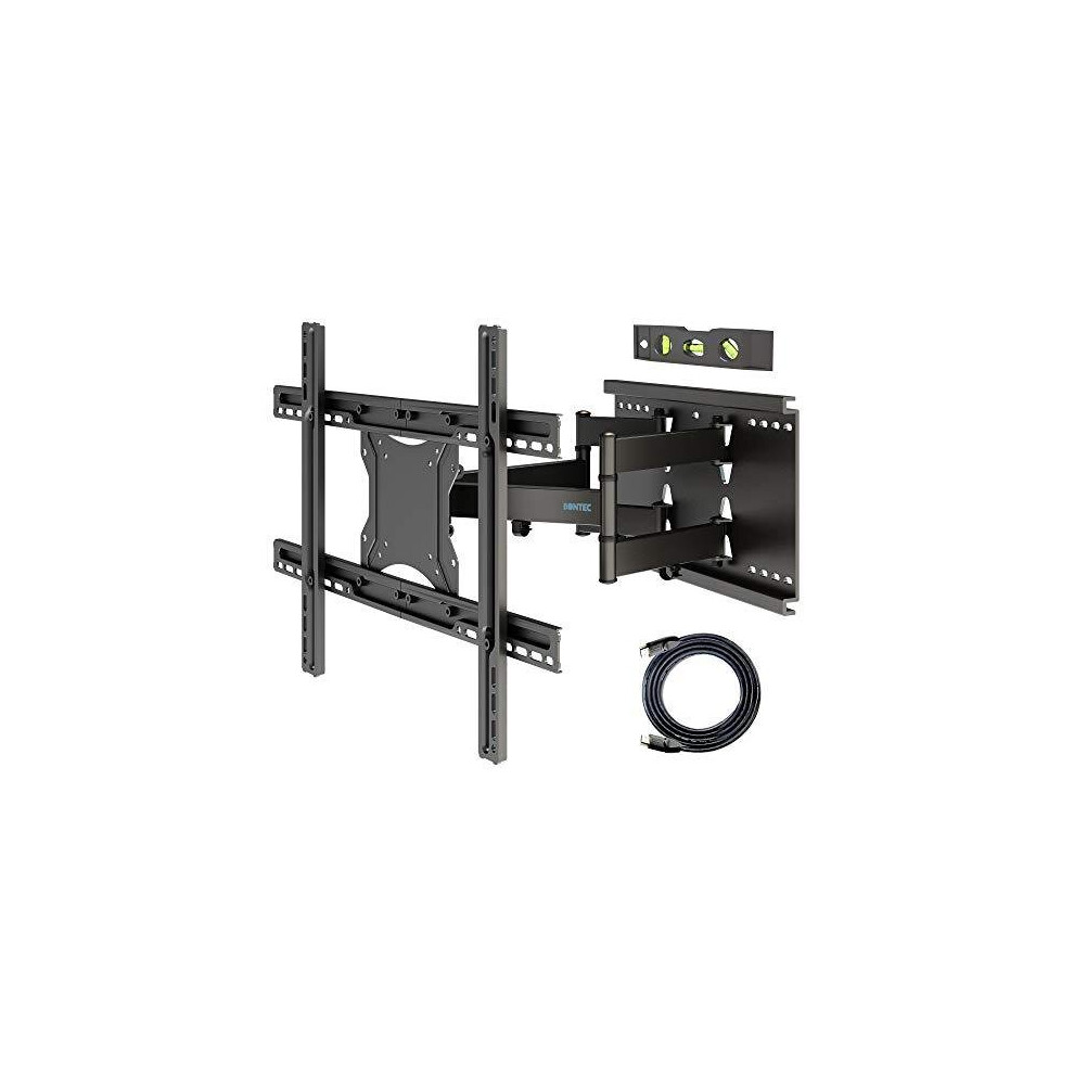 BONTEC TV Wall Bracket for 37-80 inch LED LCD Flat & Curved Screen, Swivel Tilt TV Wall Mount Full Motion, Heavy Duty Strong Solid Dual Arms up to 6