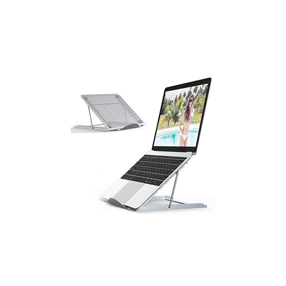 Jumkeet Laptop Stand,Foldable Portable Ventilated Desktop Laptop Holder,Universal Lightweight&Adjustable Ergonomic Tray Mount Compatible With Im(Ac) Silver 791300754105