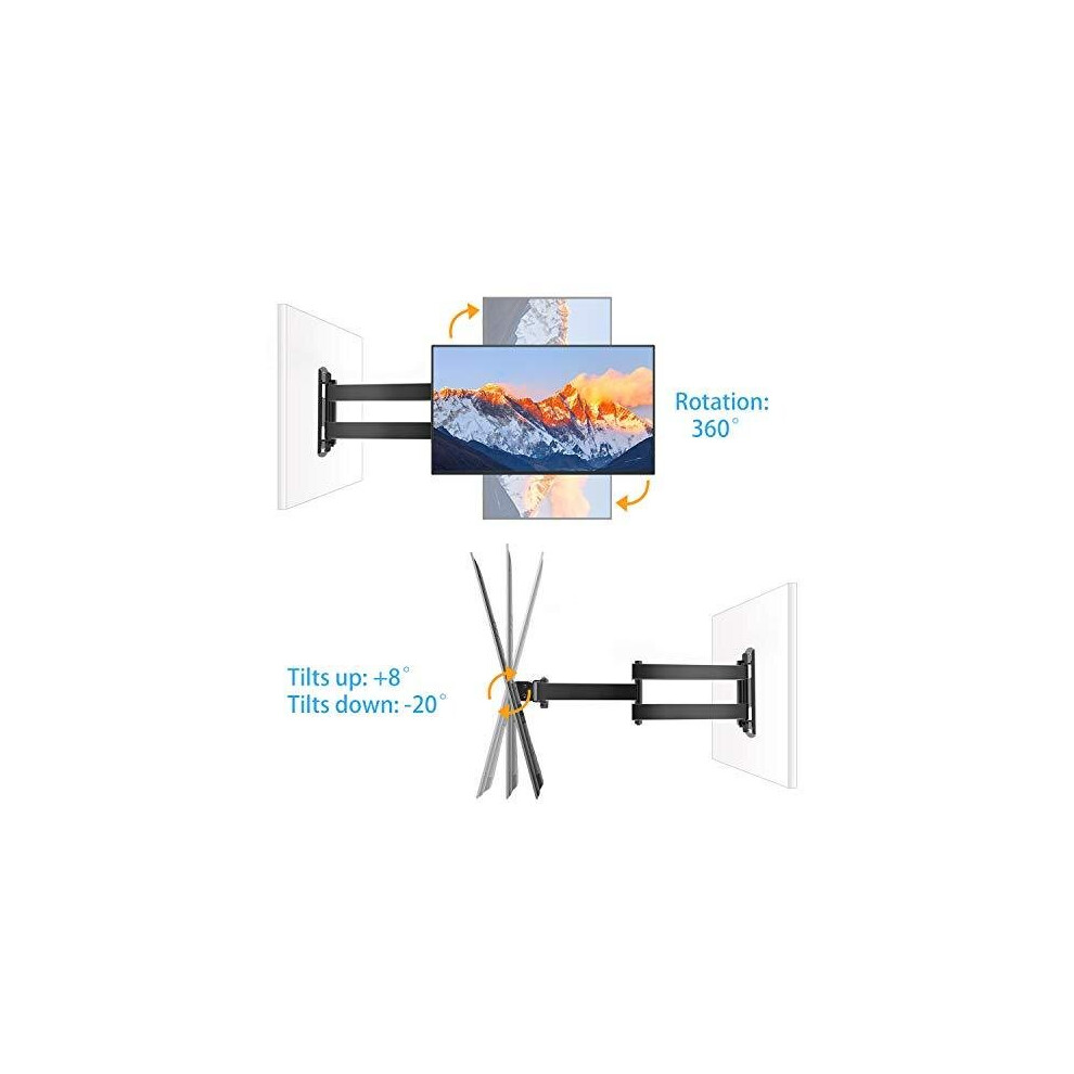 TV Wall Bracket, Swivels Tilts Extends Rotates TV Wall Mount for 10-32 inch TVs up to 20KG, Max ...