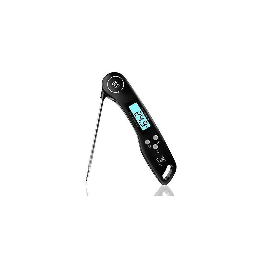 Meat Thermometer, DOQAUS Instant Read Cooking Thermometer, Digital Food Thermometer, Backlight LCD Screen Foldable Long Probe & Auto On/Off, Perfect