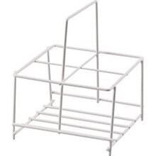 SupaHome 4-Bottle Milk Bottle Holder – Space-Saving Plastic-Coated Wire Rack for Kitchen & Home