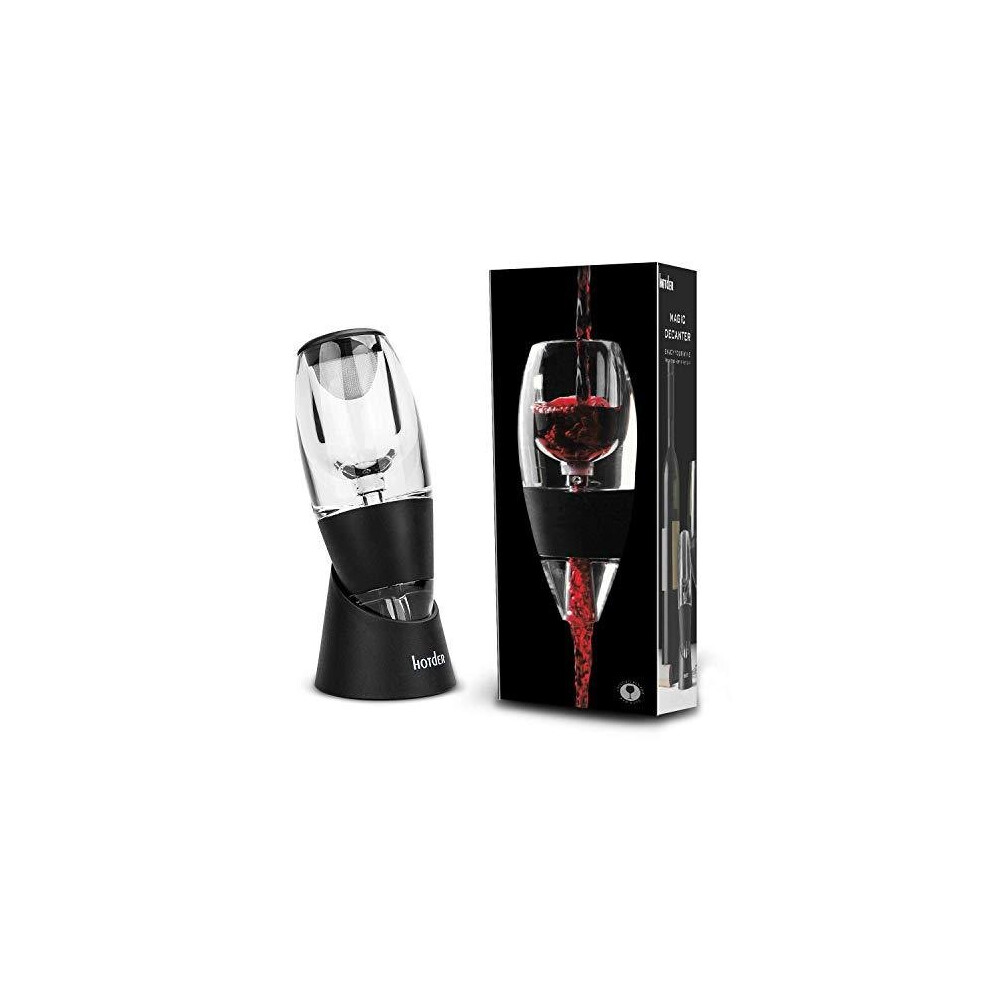 Hotder Wine Aerator Decanter with Base Gift Set for Red Wine Black for Christmas Gift