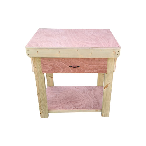 (3ft, Standard Legs) Wooden Eucalyptus Top Workbench With Drawers 1