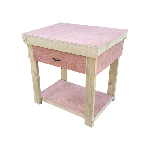(3ft, Standard Legs) Wooden Eucalyptus Top Workbench With Drawers 2