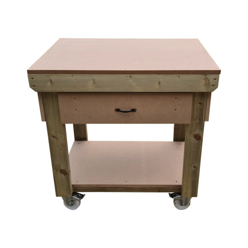 (3ft, Legs With Wheels) Wooden MDF Top Workbench With Drawers 1