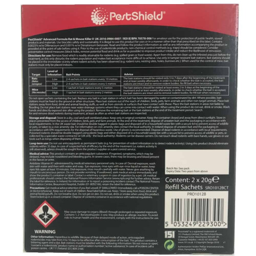 2 x 20g RAT MOUSE POISON BAIT KILLER -ADVANCED FORMULA-RODENTS CONTROL 2
