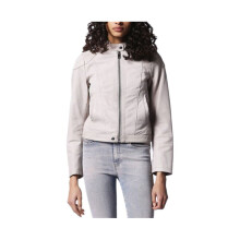 (Size S) DIESEL L Ginny Womens Genuine Leather Biker Jackets Size S Slim Fit Zipper Coat