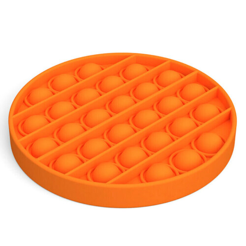 (Circle-Orange) Pop Its Square Fidget Toy Push bubble stress relief kids pop it 2020