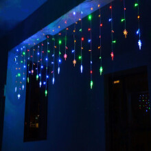 (3.5M 96LED Multi-Colour - Star) LED Icicle Star Fairy String Lights Christmas Xmas Party Curtain Lamps Decor