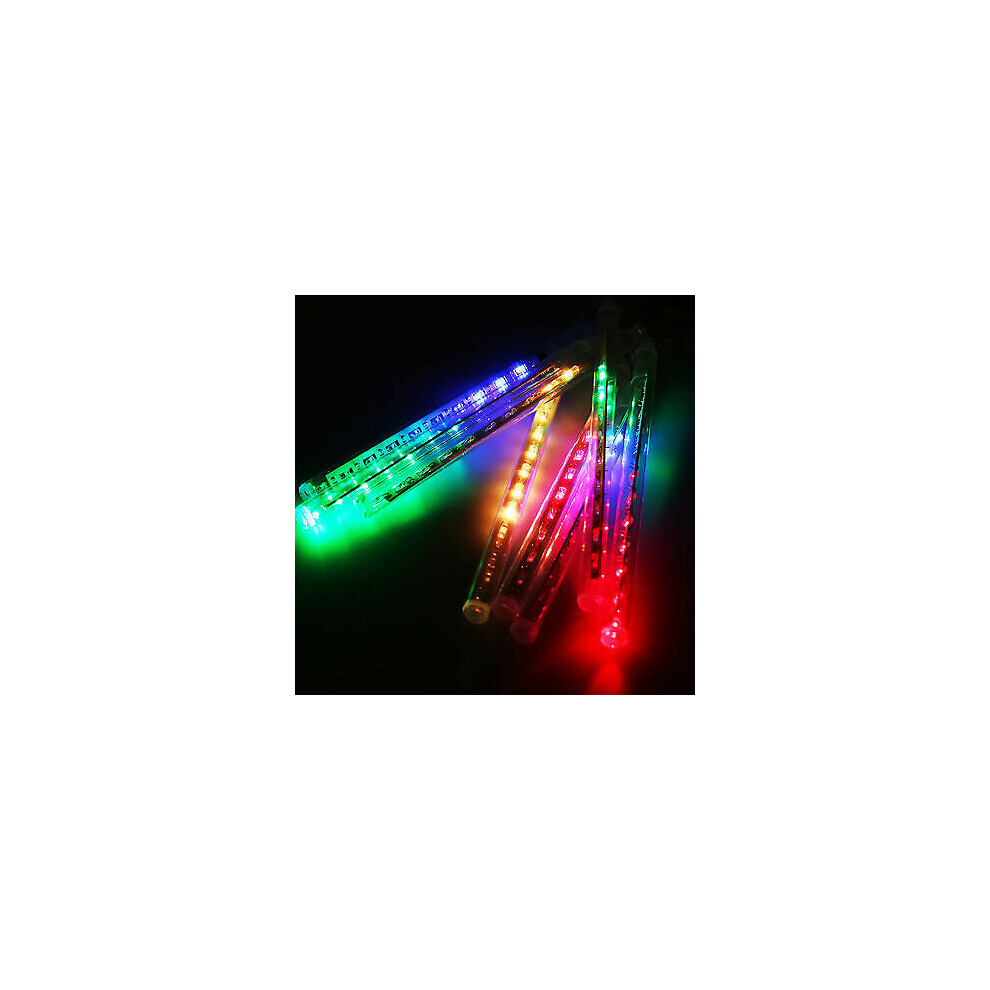 (Multi, UK Plug) 50cm Meteor Shower Rain LED Lights Fairy Tree Hanging Decoration Festive Party