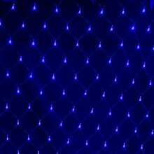 (Blue, 1.5MX1.5M 96LED) LED String Fairy Net Light Mesh Lights Indoor Party Christmas Bedroom Xmas Decor