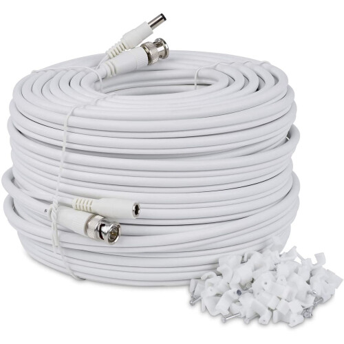 (50 Meter, White) Viewi RG59 + Power Copper BNC Video and DC Power Cable Lead For CCTV Video Security Camera Surveillance & DVR Kits