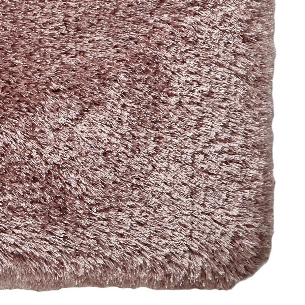 Think Rugs Montana Shaggy Round Circle Rugs In Rose Pink Thick Soft Plain Pile Luxury Mats 150X150cm