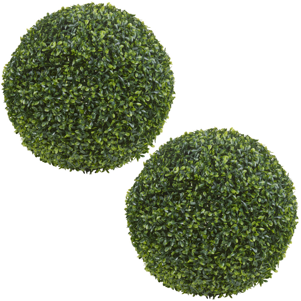 Urbn Living (2) Artificial Hanging Topiary Buxus Balls Green