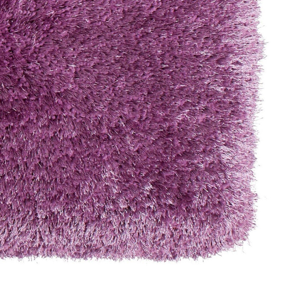 Montana Shaggy Round Circle Rugs in Lilac Thick Soft Plain Pile Luxury Mats 150x150cm