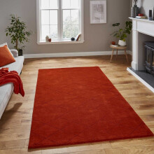 (120x170cm) Modern Kasbah KB2025 Geometric Wool Rugs in Terracotta Orange Soft Hand Made Mats