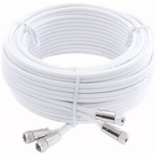 (50 Meter, White) Viewi Twin Satellite Shotgun Cable Extension Kit with Premium Fitted Compression F Connectors for Sky and Freesat