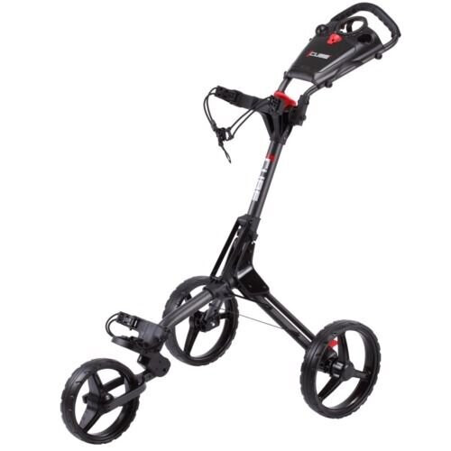 (Black) Cube Golf Trolley by SkyMax One Click 3 Wheel