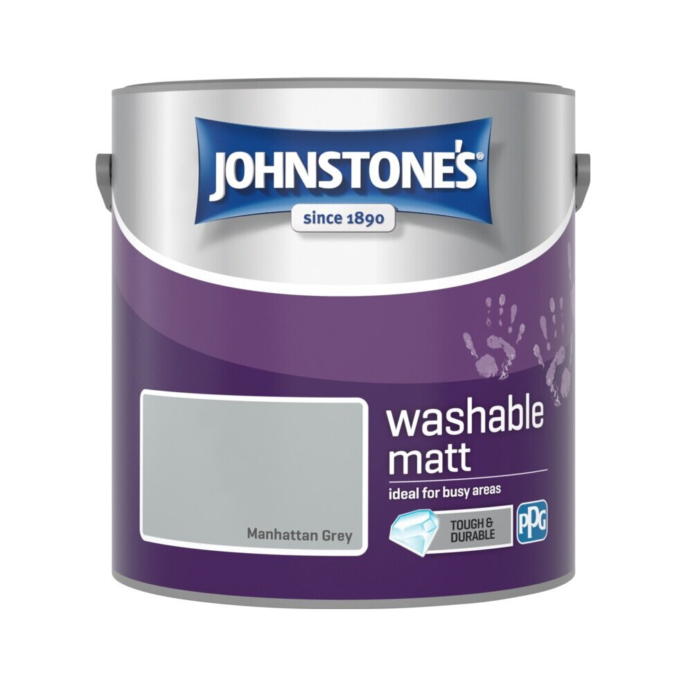 Johnstone's Washable Matt 2.5L Manhattan Grey