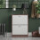 Vida Designs (Walnut & White) 2 Drawer Shoe Cabinet Pull Out Hallway Storage 2