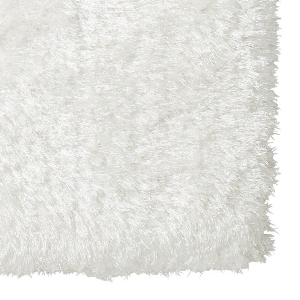 Montana Shaggy Round Circle Rugs in Ivory Thick Soft Plain Pile Luxury Mats 150x150cm