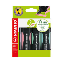 Stabilo Green Boss Highlighters Assorted Pastel 4 Pack