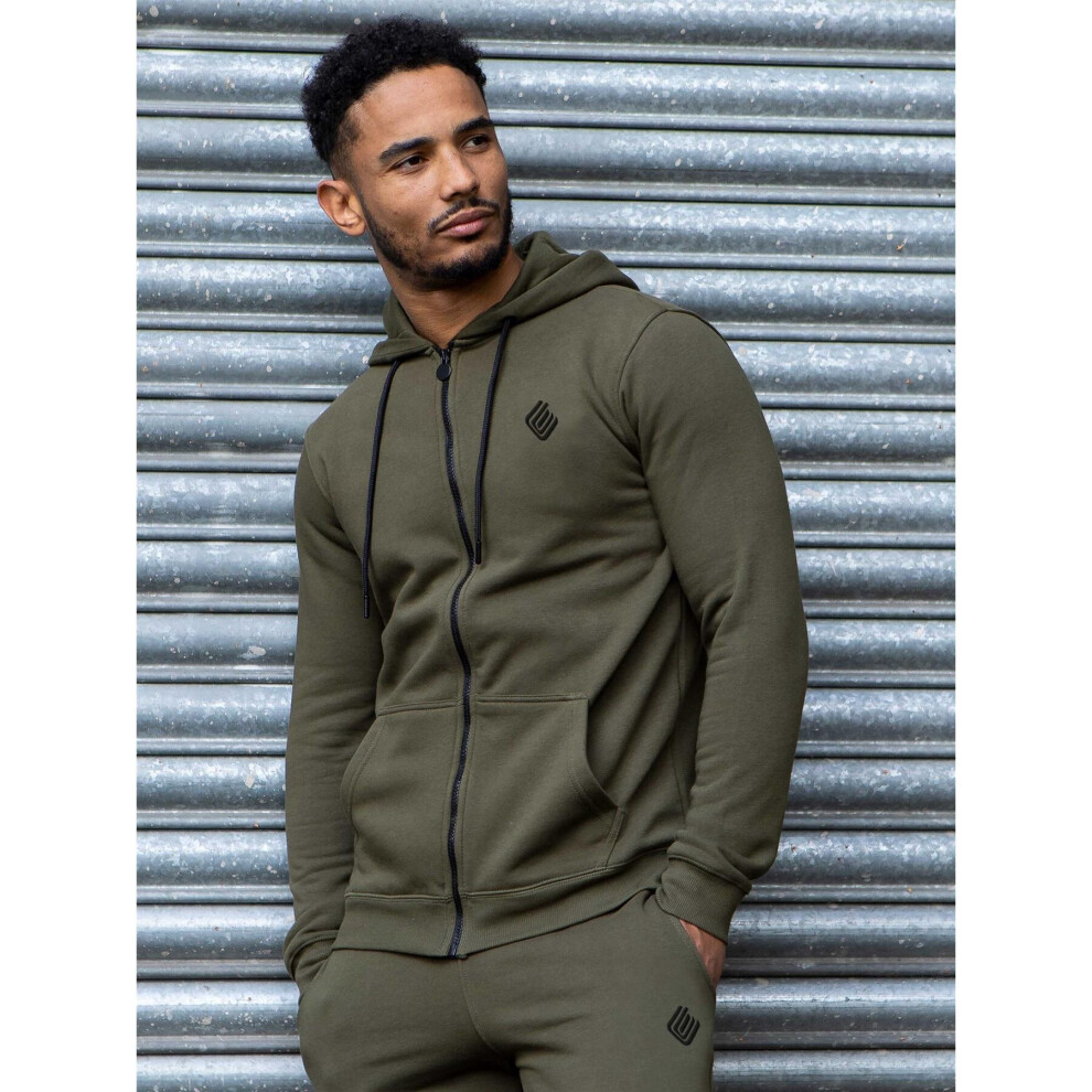 Ze Enzo (, L) Mens Hoodies Enzo Zip Up Hooded Jacket Track Top Green