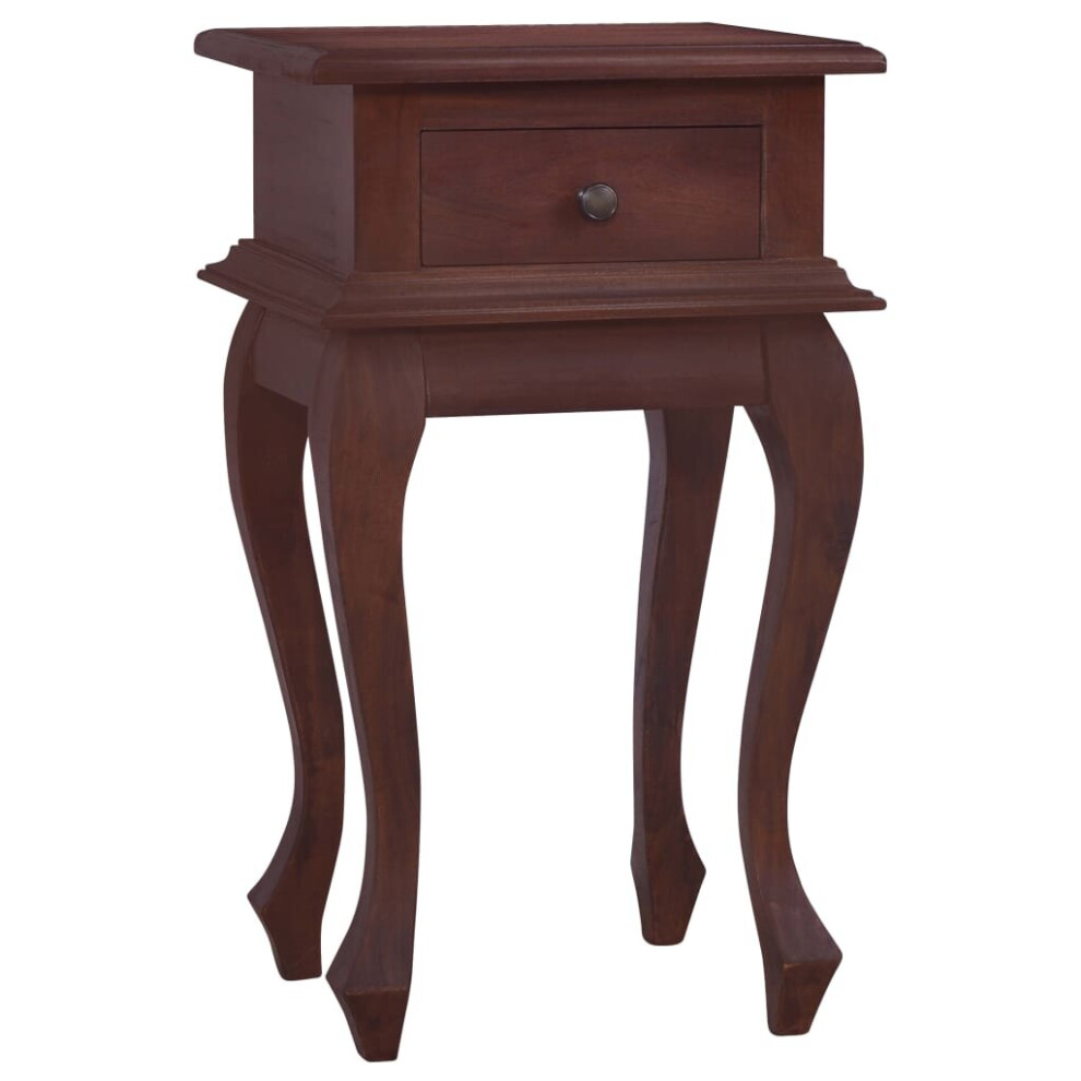 vidaXL Solid Mahogany Wood Bedside Table Classical Brown Nightstand Furniture