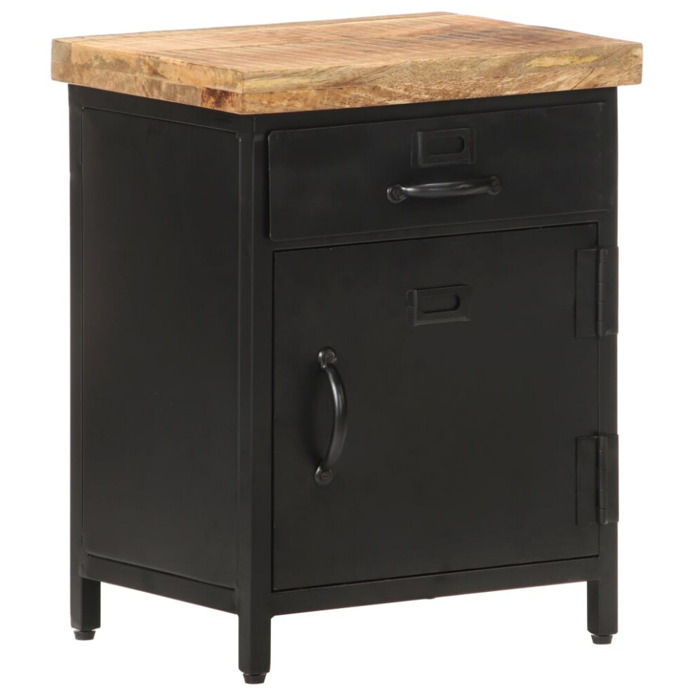 Vidaxl Rough Mango Wood Bedside Cabinet Nightstand Home Organiser Lowboard