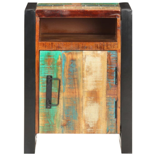 VidaXL vidaXL Bedside Cabinet Solid Reclaimed Wood Home Side Table Storage Nightstand 2