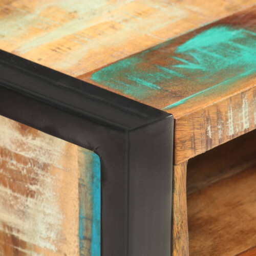 VidaXL vidaXL Bedside Cabinet Solid Reclaimed Wood Home Side Table Storage Nightstand 1