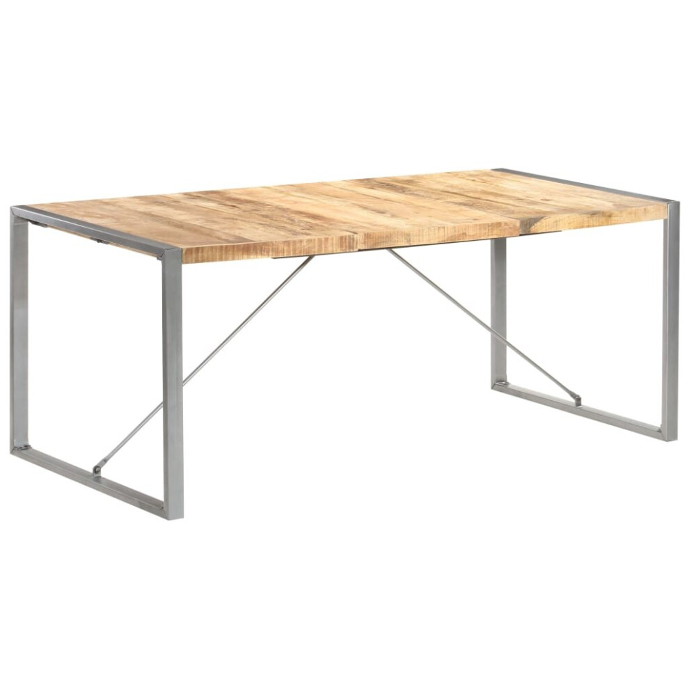 Vidaxl Solid Rough Mango Wood Dining Table Dinner Table Furniture Kitchen Brown