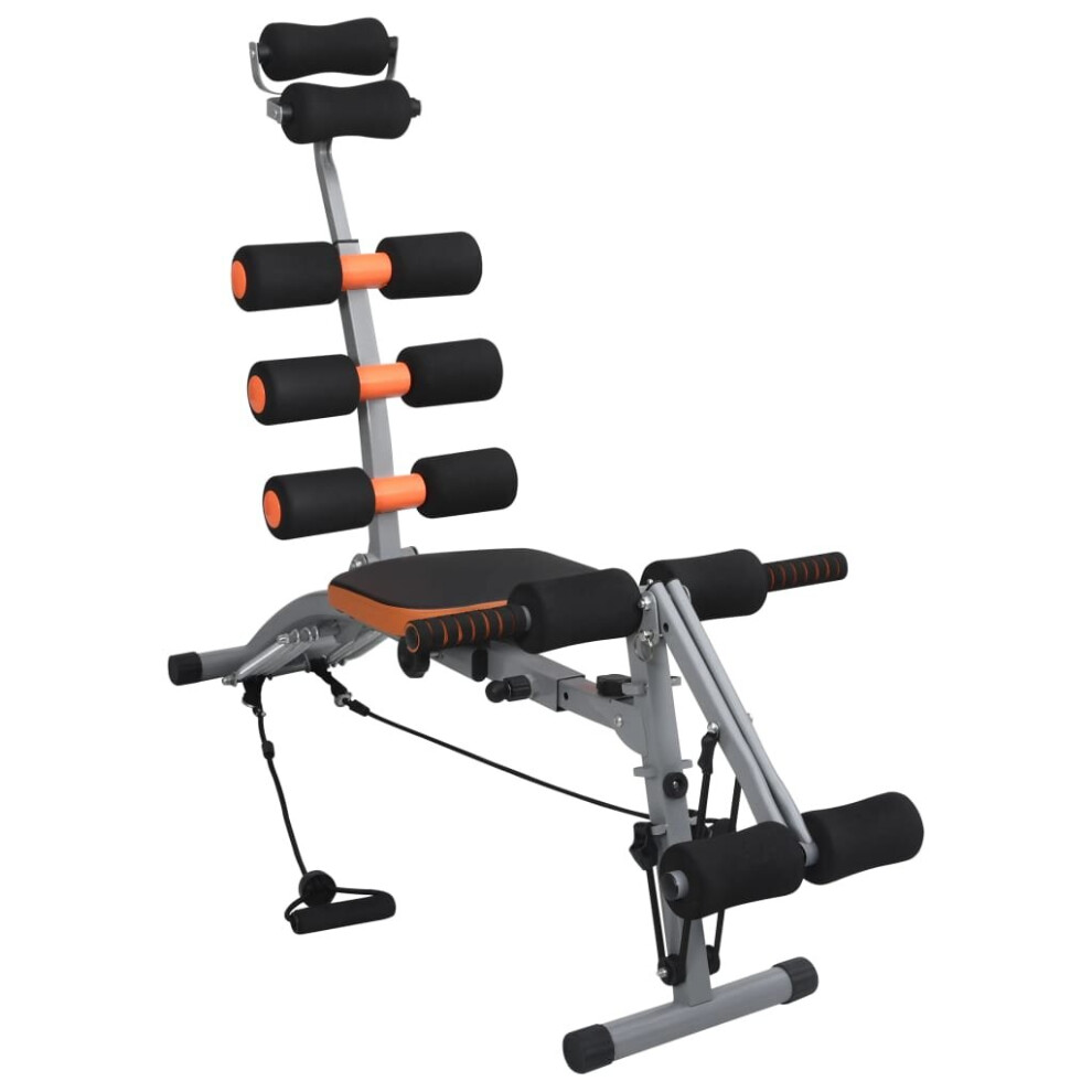 vidaXL L-shaped Abdominal Trainer with Elastic Strings Sit Up Bench Equipment