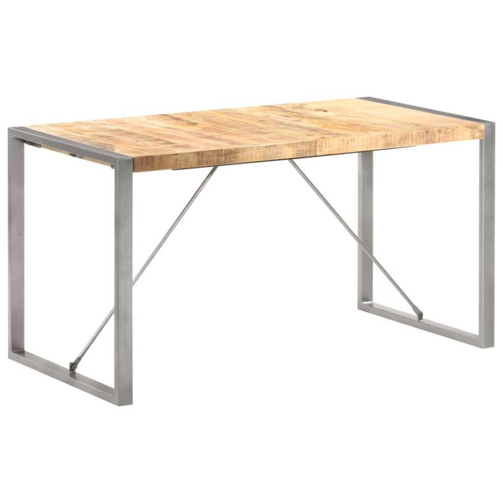 Vidaxl Solid Rough Mango Wood Dining Table Kitchen Dinner Table Furniture Brown