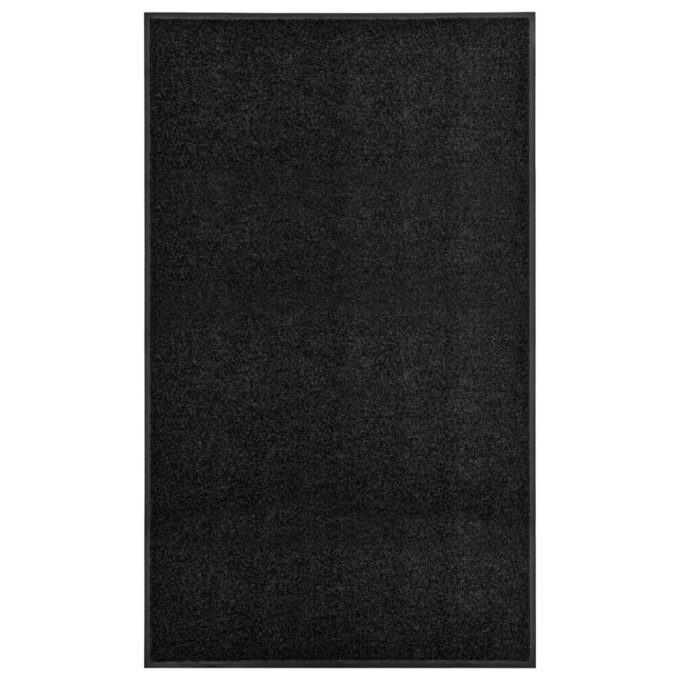 vidaXL Doormat Washable Black Home Garden Barrier Entrance Rug for Front Door