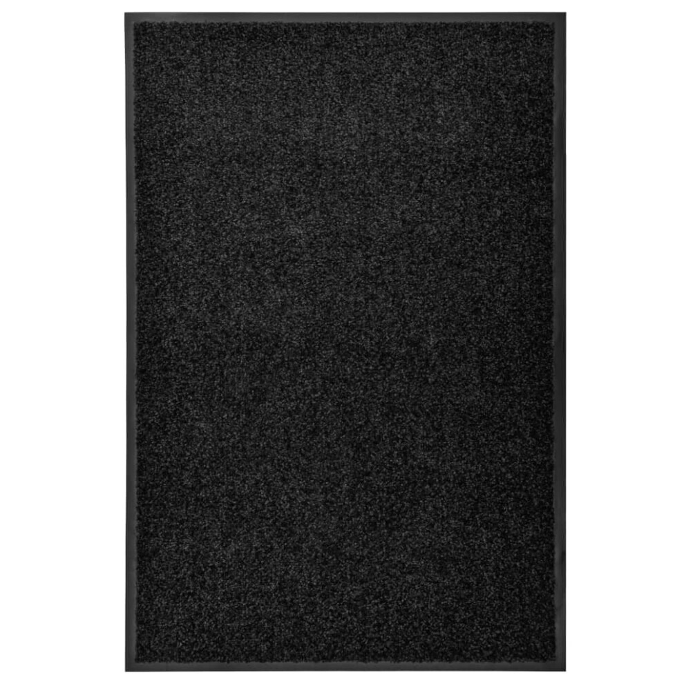 Vidaxl Doormat Washable Home Garden Barrier Entrance Rug For Front Door Black