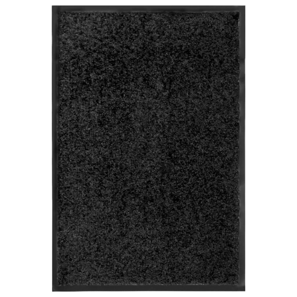 vidaXL Doormat Washable Black Home Garden Barrier Entrance Rug for Front Door