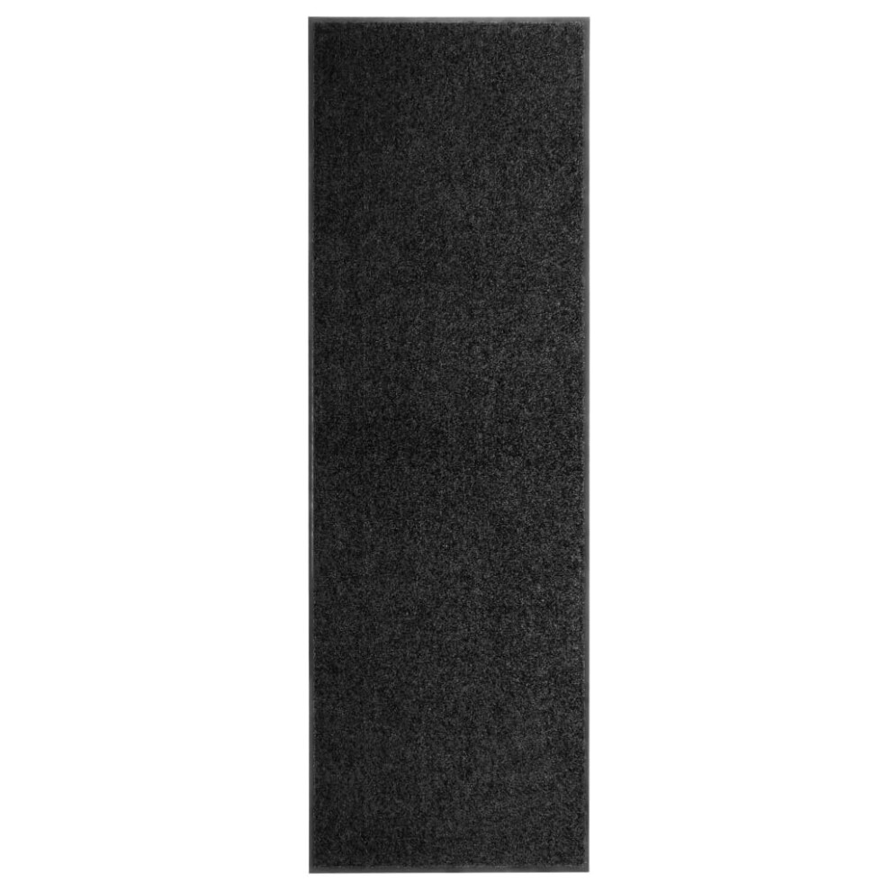 vidaXL Doormat Washable Black Home Garden Barrier Entrance Rug for Front Door