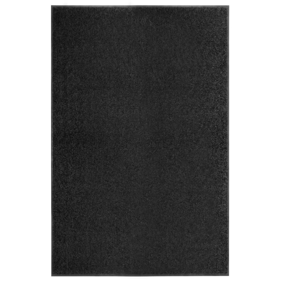 vidaXL Doormat Washable Black Home Garden Barrier Entrance Rug for Front Door
