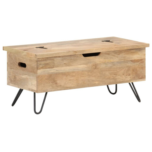 VidaXL vidaXL Solid Mango Wood Chest Home Storage Trunk Box Case Hall Bench Cabinet 1