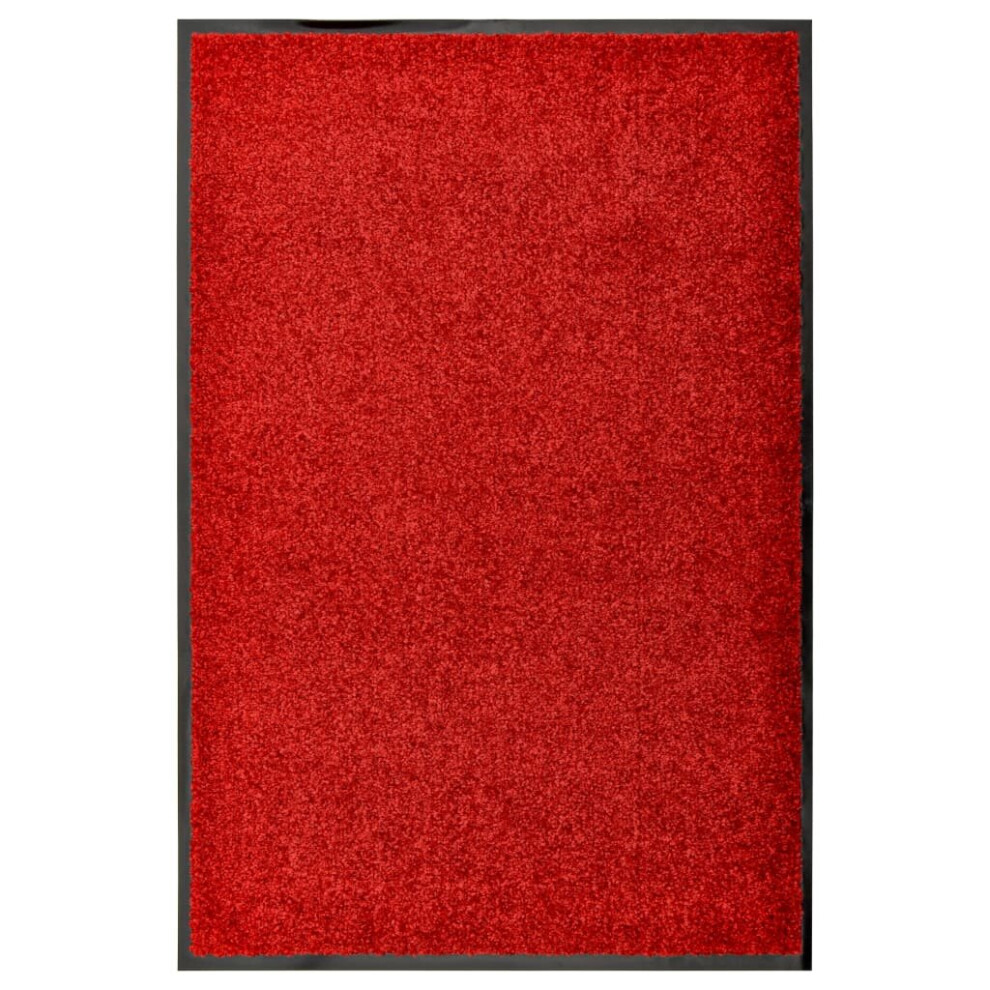 Vidaxl Doormat Washable Home Garden Barrier Entrance Rug For Front Door Red