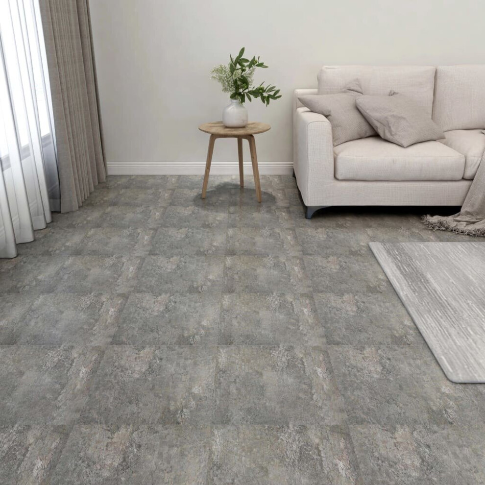 vidaXL 55x Self-adhesive Flooring Planks PVC 5.11 m² Grey Laminate Floor Tile