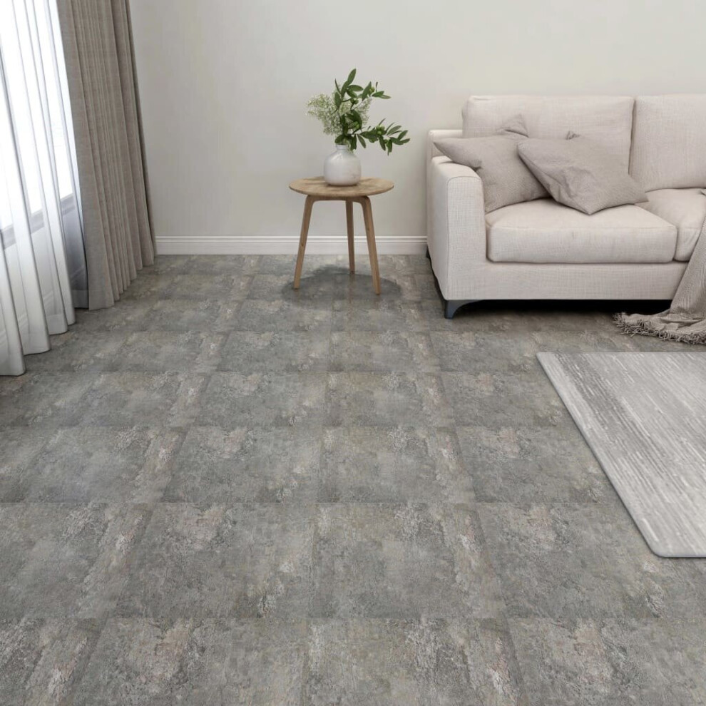 vidaXL 55x Self-adhesive Flooring Planks PVC 5.11 mÂ² Grey Laminate Floor Tile